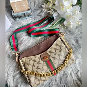 Authentic vintage Gucci web sherry line crossbody bag (001.105.0791) (KLV03)